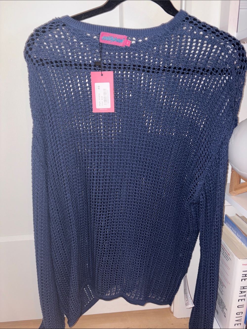 wild fable Navy Open-Knit Star Sweater - Picture 2 of 3